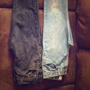 BOYS BUNDLE JEANS 2 ITEMS!! BLACK AND BLUE SIZE 10